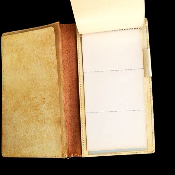 Vintage Leather Secretary Wallet Journal With Pen Holder Carbon Paper Insert - Picture 8 of 10